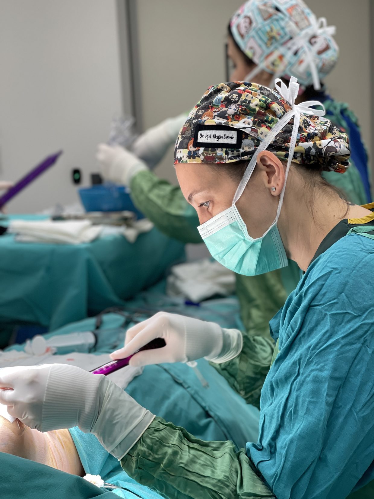 In the operating room during surgery